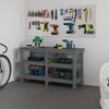 vidaXL Vinnubekkur Gr&aacute;r 142,5x50x80 cm Gegnheil Fura