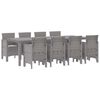 vidaXL Gar&eth;ur bor&eth;sett 9 pcs Lj&oacute;sgr&aacute;r P&oacute;l&yacute;pr&oacute;p&yacute;len