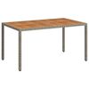vidaXL Gar&eth;bor&eth; 150x90x75 cm P&oacute;l&yacute;rattan og Akas&iacute;uvi&eth;ur Gr&aacute;tt
