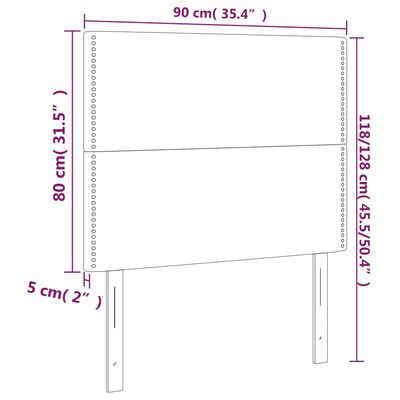 vidaXL Höfðagaflar 2 stk. 90x5x78/88 cm Blátt Áklæði