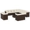 vidaXL 14 bita gar&eth;s&oacute;fasett me&eth; p&uacute;&eth;um Brown Poly Rattan