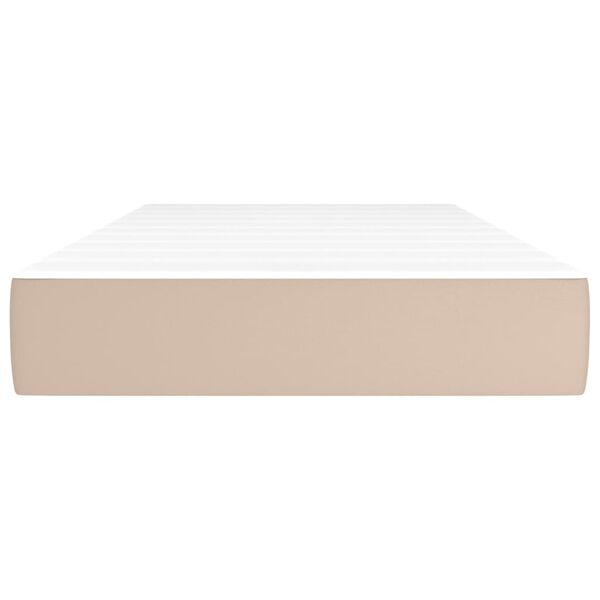 vidaXL Hólfuð Springdýna Cappuccino brúnn 80x200x20 cm Gervileður