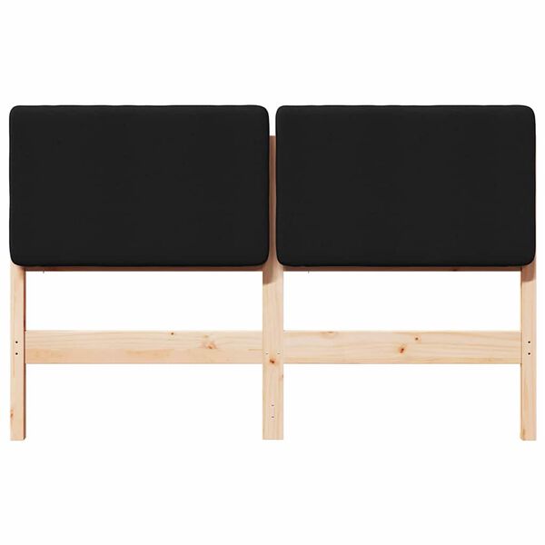 vidaXL B&oacute;lstru&eth; r&uacute;mgafl Br&uacute;nn og svartur 135 cm Solid furuhikk