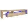vidaXL sj&oacute;nvarpssk&aacute;pur me&eth; LED lj&oacute;sum Sonoma Oak 215x36,5x40 cm