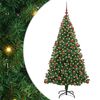 vidaXL Gervi j&oacute;latr&eacute; me&eth; 300 LED Gr&aelig;nn 180 cm PVC, st&aacute;l og plast