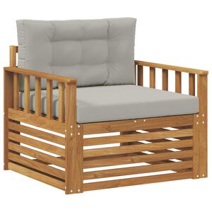 vidaXL &Uacute;ti s&oacute;fasett Solid Akas&iacute;uskei&eth; og P&oacute;lyester N&aacute;tt&uacute;rulegur