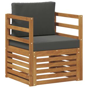 vidaXL &Uacute;ti s&oacute;fasett Solid Akas&iacute;uskei&eth; og P&oacute;lyester N&aacute;tt&uacute;rulegur