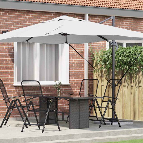 vidaXL Cantilever Roma Parasol Beige og svartur 352 x 251 x 260 cm