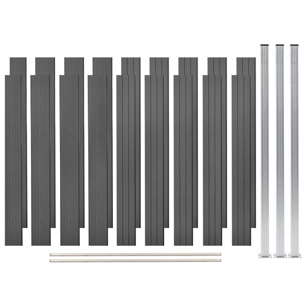 vidaXL WPC Gir&eth;ingarsett 2 Ferningur 353x187 cm Gr&aacute;tt