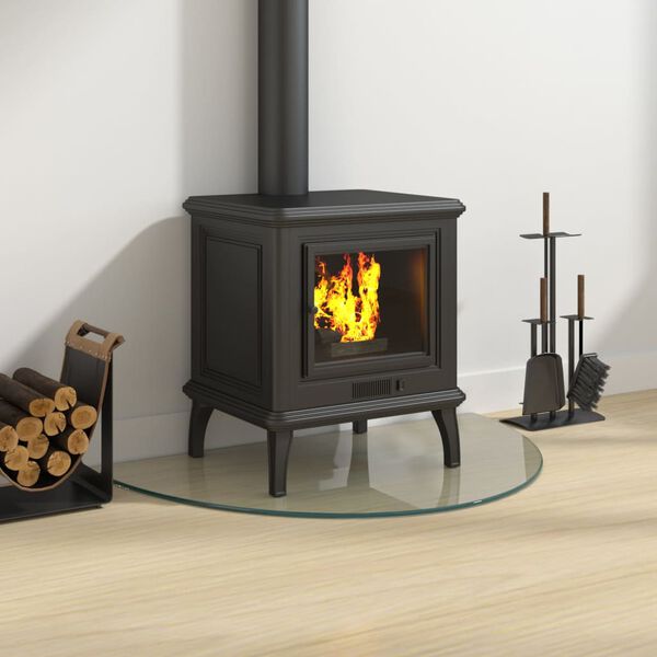 vidaXL Glerplata fyrir Arinn H&aacute;lfhringlaga 800x500 mm