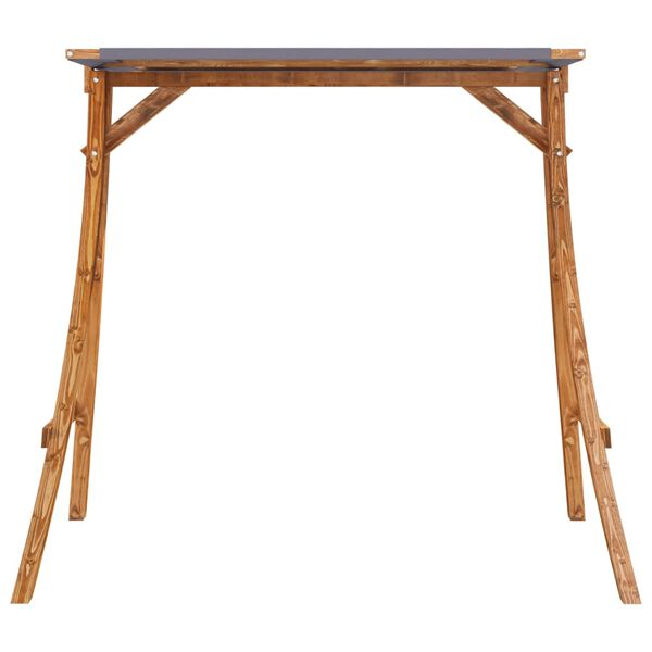 vidaXL Rólugrind með Reykgráu Þaki Sveigður Viður með Tekkáferð