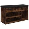 vidaXL Sk&oacute;bekkur Reyklitu&eth; Eik 82x32x45,5 cm Samsettur Vi&eth;ur