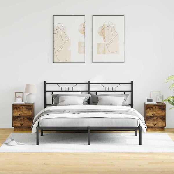 vidaXL Noat&ouml;flu sk&aacute;pur me&eth; sk&uacute;ffu 2 pcs Rau&eth;-eik 39 x 34,5 x 50 cm