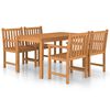 vidaXL 5 hluta Gar&eth;bor&eth;stofusett 140x80 cm &uacute;r gegnheilu teakvi&eth;i