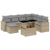 vidaXL 8 Hluta Gar&eth;s&oacute;fasett me&eth; Sessum Drappa&eth; P&oacute;l&yacute;rattan