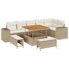 vidaXL Gar&eth;s&oacute;fa sett me&eth; p&uacute;&eth;i 9 pcs Beige og krem p&oacute;l&yacute;rattan