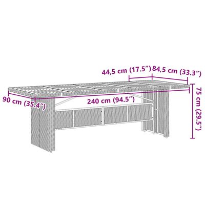 vidaXL 9 Hluta Bístrósett með Sessum Grátt Pólýrattan