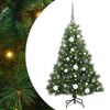 vidaXL Gervi j&oacute;latr&eacute; me&eth; 150 LED me&eth; standi Gr&aelig;nn 120 cm PE og PVC