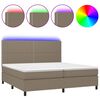 vidaXL H&oacute;lfa&eth; Springr&uacute;m me&eth; D&yacute;nu og LED M&oacute;gr&aacute;r 200x200cm Tauefni