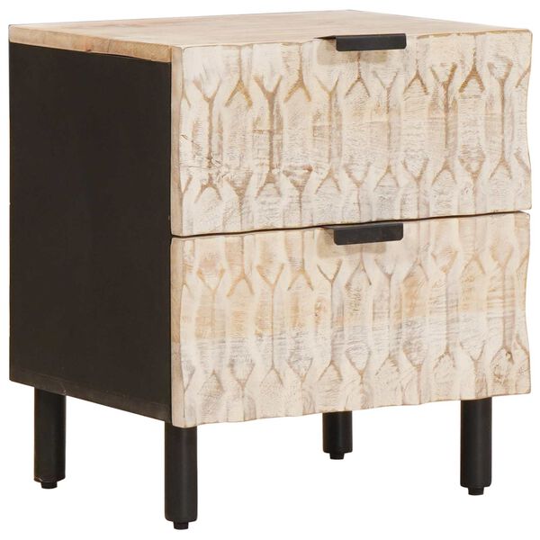 vidaXL Noat&ouml;flu sk&aacute;pur 2 pcs Hv&iacute;tt 40 x 33 x 46 cm Hart mang&oacute;tr&eacute;