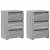 vidaXL N&aacute;ttbor&eth; 2 stk. Gr&aacute;r Sonoma 40x35x62,5 cm Samsettur Vi&eth;ur