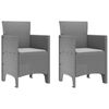 vidaXL Gar&eth;st&oacute;ll me&eth; p&uacute;&eth;i 2 pcs Lj&oacute;sgr&aacute;r 53 x 49 x 85 cm P&oacute;l&yacute;pr&oacute;p&yacute;len