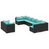 vidaXL 9 Stk. Gar&eth;h&uacute;sgagnasett me&eth; Sessum P&oacute;l&yacute;rattan Svart
