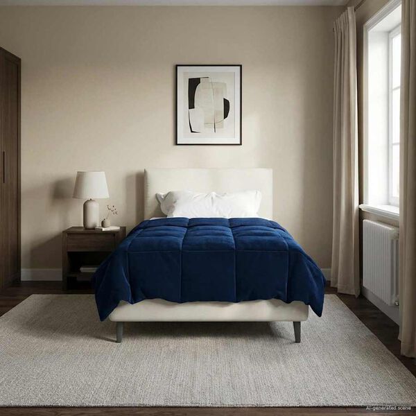 vidaXL Full &aacute;rs d&yacute;na S&iacute;&eth;la&eth; D&ouml;kkbl&aacute;r 155 x 200 cm M&iacute;kr&oacute;f&iacute;ber