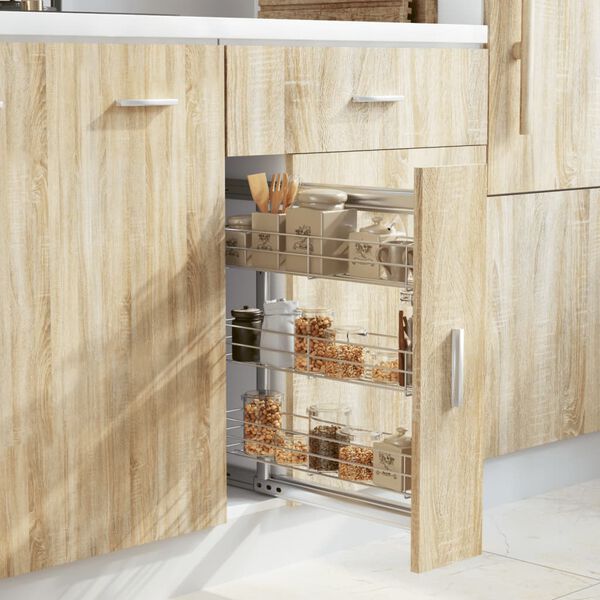 vidaXL 3-hæða Útdraganleg Vegghirsla Silfur 47x11x56 cm