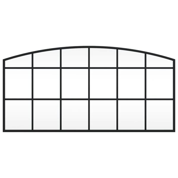 vidaXL Veggspegill Svartur 80x40 cm Bogadreginn J&aacute;rn