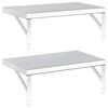 vidaXL Vegghillur 2 stk. 50x30 cm Silfurlita&eth; Ry&eth;fr&iacute;tt St&aacute;l