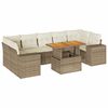 vidaXL 8 Hluta Gar&eth;s&oacute;fasett me&eth; Sessum Drappa&eth; P&oacute;l&yacute;rattan