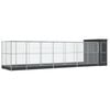 vidaXL St&oacute;rt Fuglab&uacute;r me&eth; Framlengingu Silfurlita&eth; 830x203x216 cm St&aacute;l
