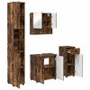 vidaXL Ba&eth;herbergismublasett 4 pcs Rau&eth;-eik Samsettur vi&eth;ur & metal