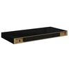 vidaXL Vegghengdar Hillur 4 stk. H&aacute;glans Svartar 50x23x3,8 cm MDF
