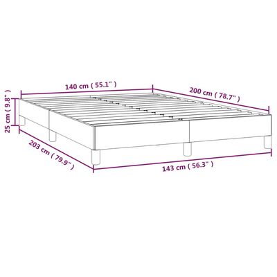 vidaXL Rúmgrind án Dýnu Dökkbrúnu 140x200 cm Textílefni