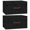 vidaXL Vegghengdir n&aacute;ttbor&eth;ssk&aacute;par 2 stk Svartur 40x29,5x22 cm