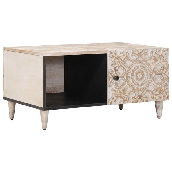 vidaXL S&oacute;fabor&eth; Hv&iacute;tt 80 x 50 x 40 cm Hart mang&oacute;tr&eacute;