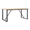 vidaXL Bor&eth;stofubor&eth; O-grind 180x90x75cm Gegnheill Vi&eth;ur og Steypuj&aacute;rn