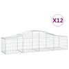 vidaXL Bogadregnir Grj&oacute;tkassar 12 stk. 200x50x40/60cm Sinkh&uacute;&eth;a&eth; J&aacute;rn