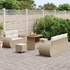 vidaXL Gar&eth;s&oacute;fa sett me&eth; p&uacute;&eth;i me&eth; kodda 8 pcs Beige og krem p&oacute;l&yacute;rattan