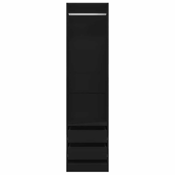 vidaXL Fatask&aacute;pur me&eth; Sk&uacute;ffum Svartur 50x50x200 Samsettur Vi&eth;ur