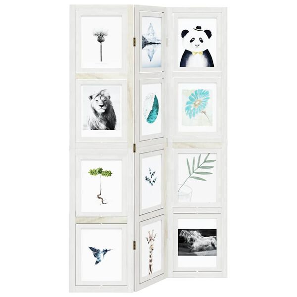 vidaXL Skilr&uacute;m 3 &THORN;il Hv&iacute;tt Gegnheill Paulowniavi&eth;ur