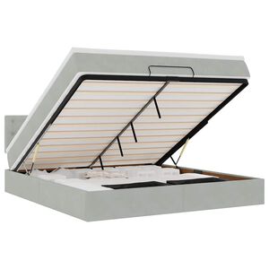 vidaXL Ottoman r&uacute;m me&eth; d&yacute;nu Lj&oacute;sgr&aacute;r 160x200 cm Flauel