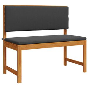 vidaXL Garðbekkur Brúnn 100 x 50 x 91cm Gegnheill akasíuviður