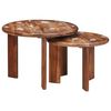 vidaXL Nestandi kaffibor&eth; 2 pcs Marglitur Solid endurn&yacute;ttur vi&eth;ur