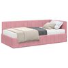 vidaXL Hornar&uacute;m rammi me&eth; d&yacute;nu me&eth; h&ouml;fu&eth;gafl 2 pcs Gr&aacute;r Flauel