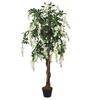 vidaXL Gervi Wisteria Tr&eacute; 840 Lauf 120 cm Gr&aelig;nt og Hv&iacute;tt