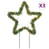 vidaXL J&oacute;lalj&oacute;saskreytingar me&eth; Jar&eth;h&aelig;lum 3 stk. 50 LED-lj&oacute;s 29 cm