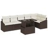vidaXL Gar&eth;s&oacute;fa sett me&eth; p&uacute;&eth;i 7 pcs Br&uacute;nn og Rj&oacute;ma p&oacute;l&yacute;rattan
